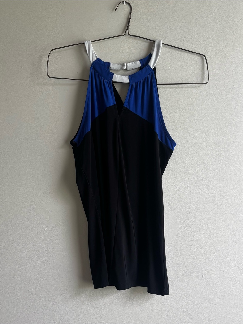 90s VTG The Limited Black and Royal Blue Halter Tank with White Trim
